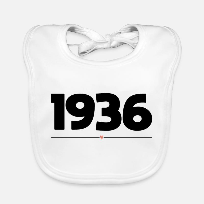 1936 Heart Anniversary Organic Baby Bibs