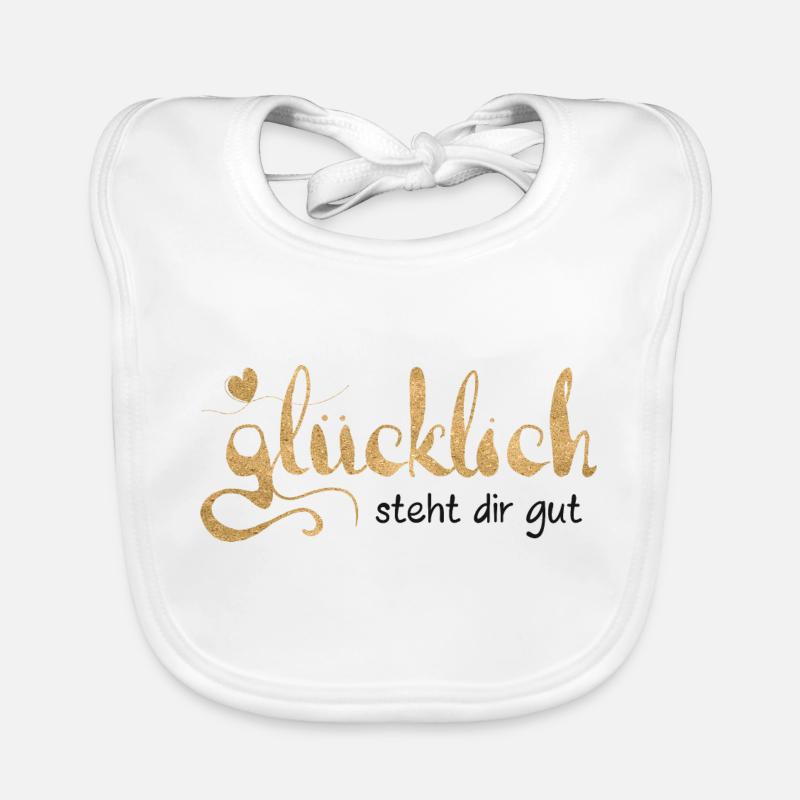 Glücklich steht dir gut Baby Bio-Lätzchen