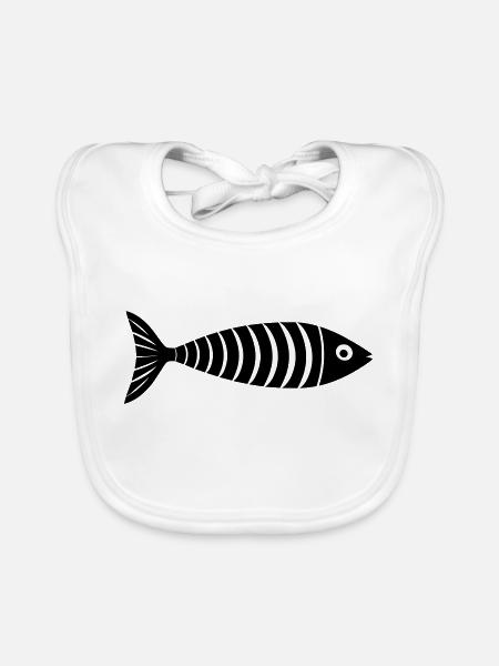 fish - Organic Baby Bibs - white - Front