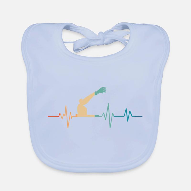 Retro Heartbeat Robotic Arm Organic Baby Bibs