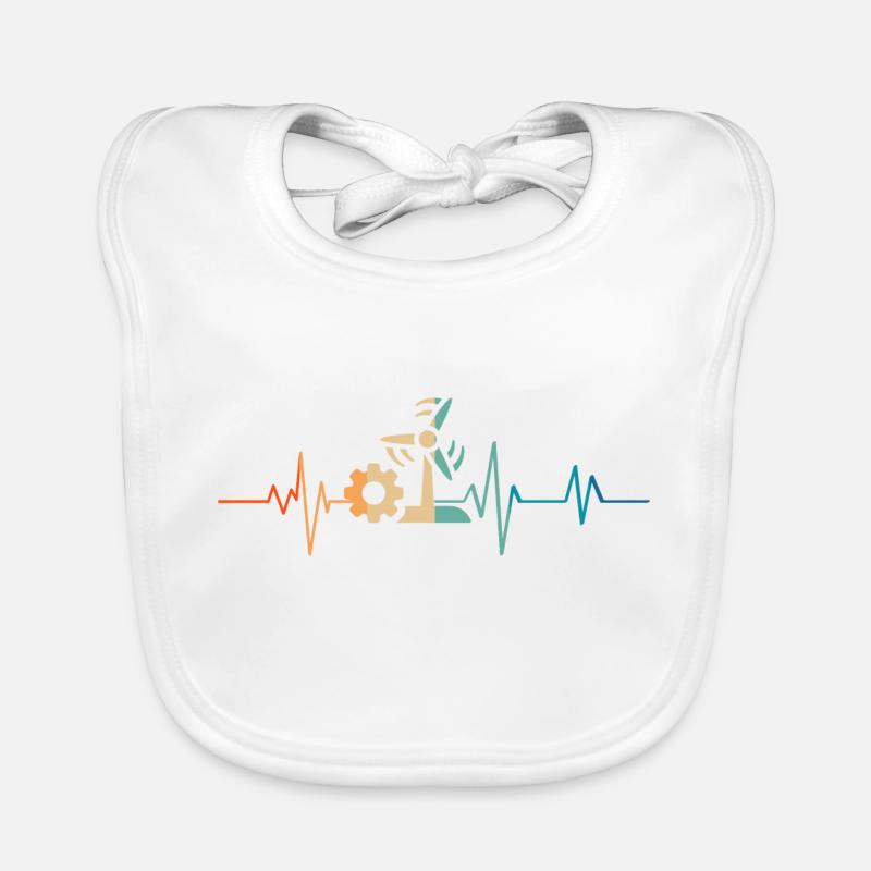 Heartbeat Retro Engineer Energy Renewed Organic Baby Bibs