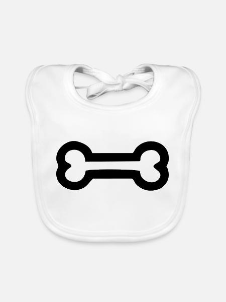 Dog Bones Bones Dogs - Organic Baby Bibs - white - Front