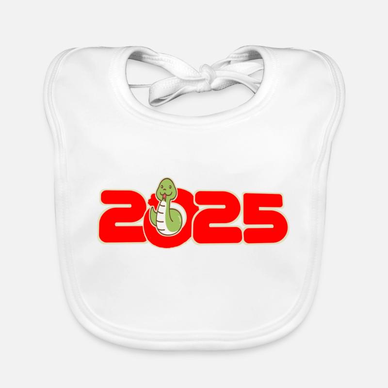 Nouvel An chinois 2025 Bavoir bio Bébé