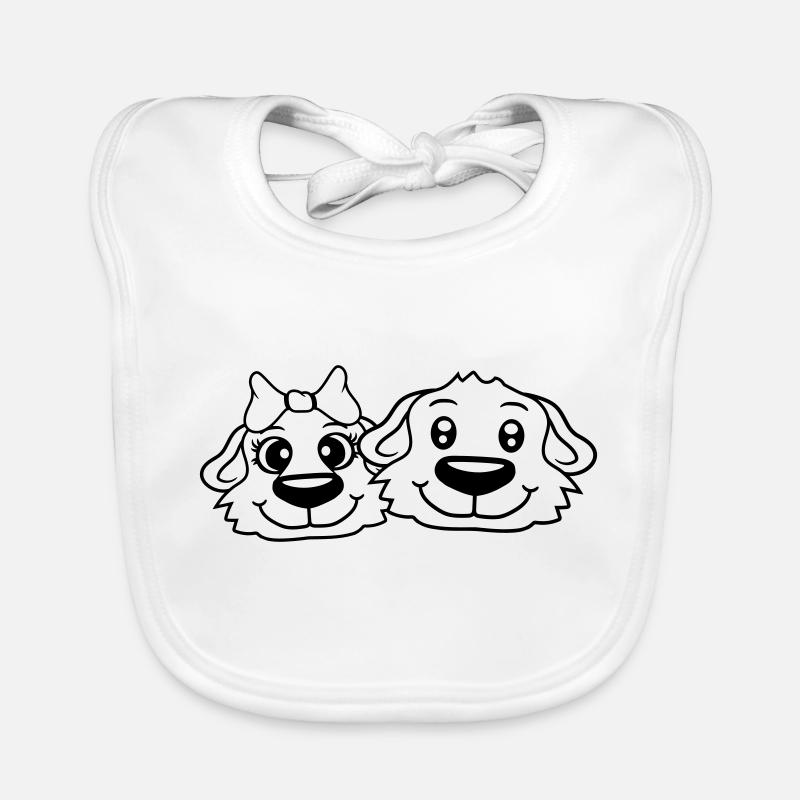 2 Équipe de chiens Deux amis Amour Couple Amoureux Bavoir bio Bébé