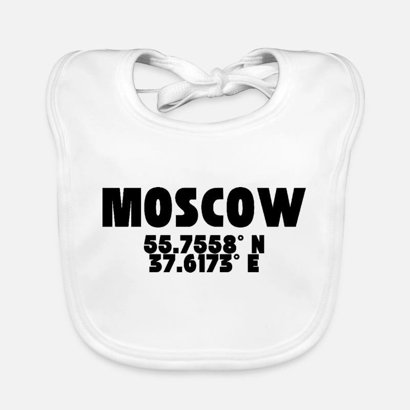 Moscow - Design with coordinates Organic Baby Bibs