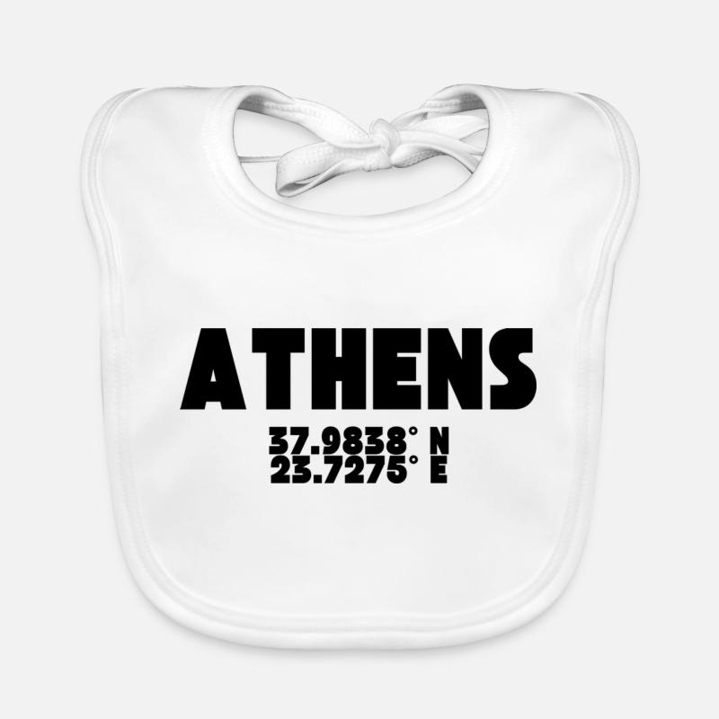 Athènes / Athènes - Conception avec coordonnées Bavoir bio Bébé