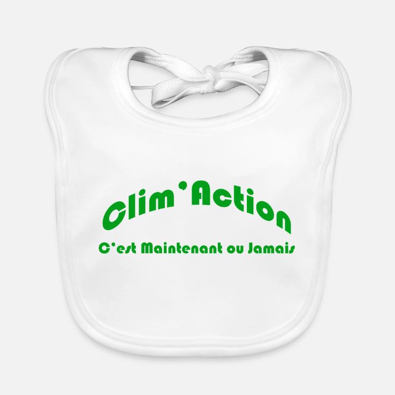 Clim Action pour une protection de l'environnement - Bavoir bio Bébé - blanc