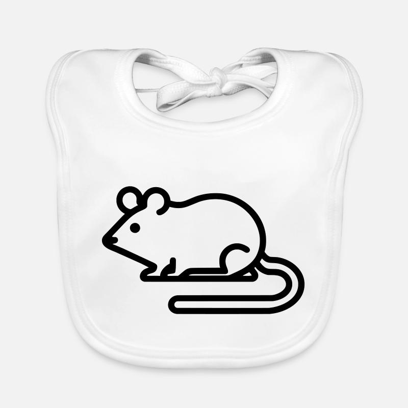 Charming Minimalist Mouse Icon for All Occasions Organic Baby Bibs