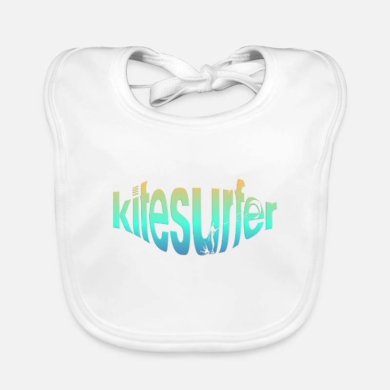 Kitesurfeur par écrit Bavoir bio Bébé