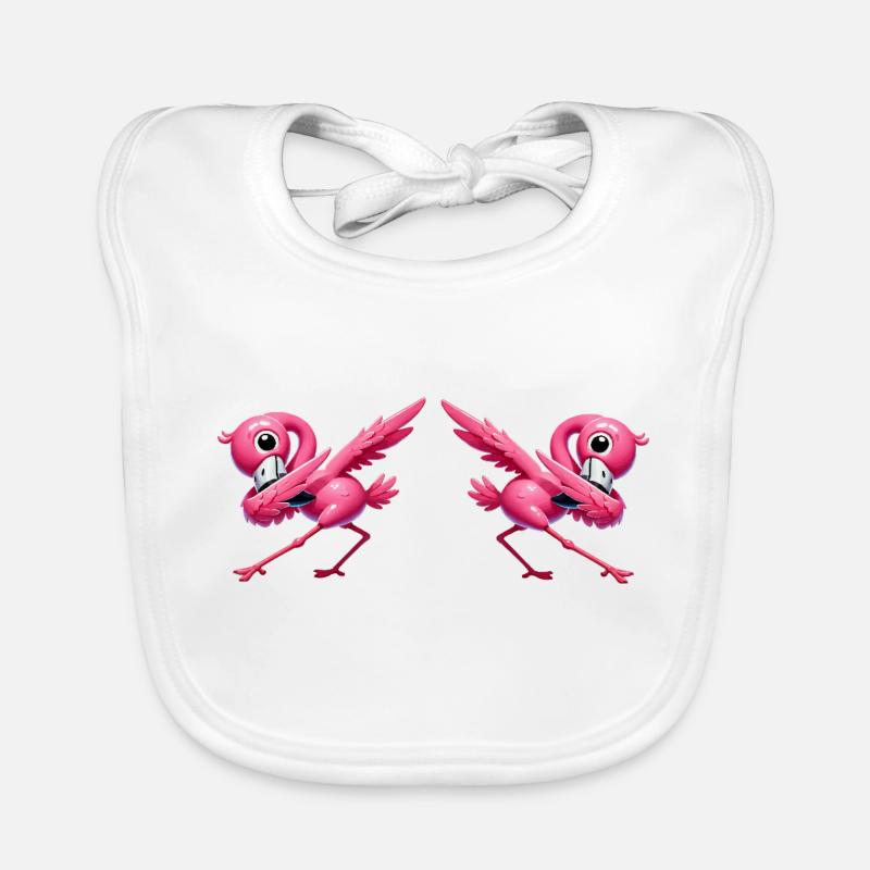 flamingo dabbing 2 Baby Bio-Lätzchen