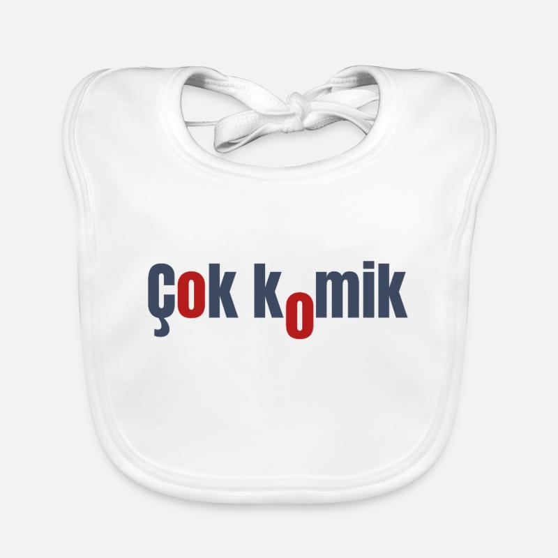 Cok Comic Grey Red Organic Baby Bibs