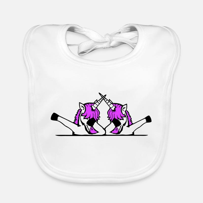 2 Unicorns Dabbing Dab Dance Party Pose Gesture Team Organic Baby Bibs