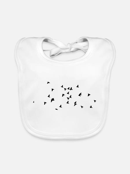 birds - Baby Bio-Lätzchen - Weiß - Vorne