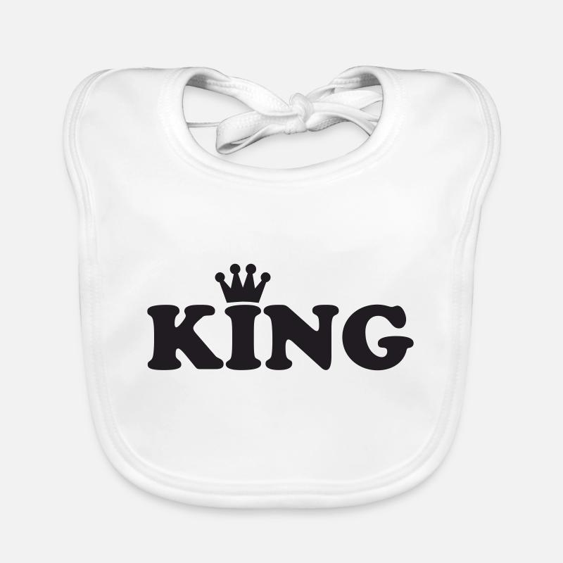 king - Bavoir bio Bébé - blanc