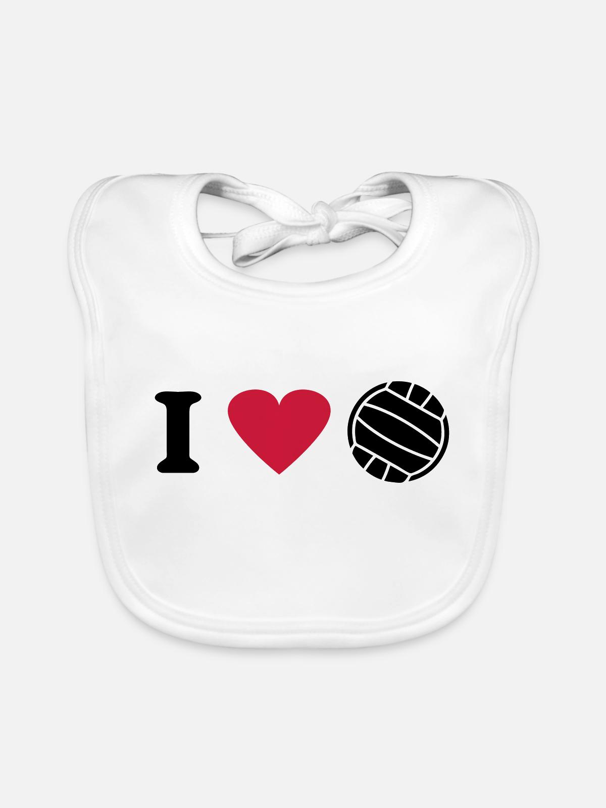 volleyball - Bavoir bio Bébé - blanc - Devant