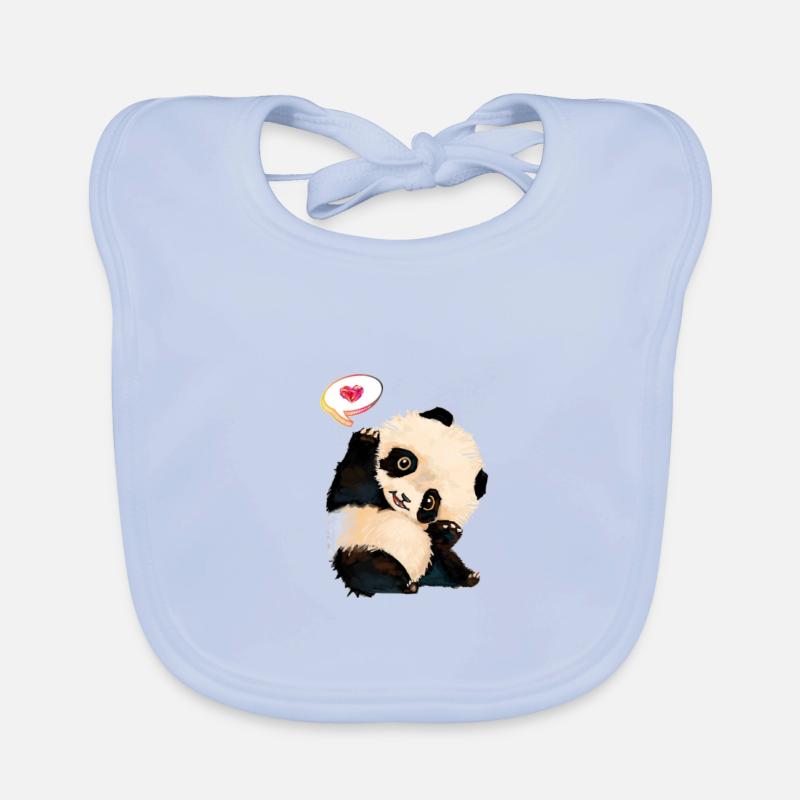 Bébé panda mignon Bavoir bio Bébé