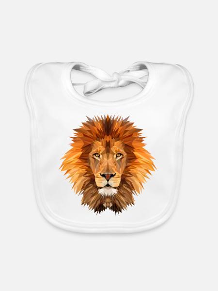Géo Lion - Bavoir bio Bébé - blanc - Devant