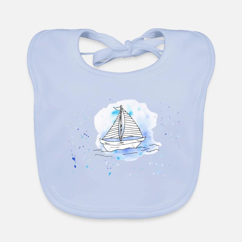 Aquarell Schiffchen Baby Bio-Lätzchen