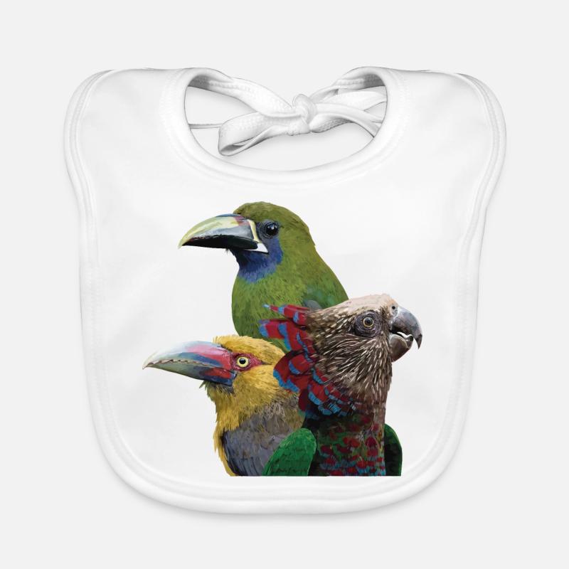 Toucans and parrot Organic Baby Bibs