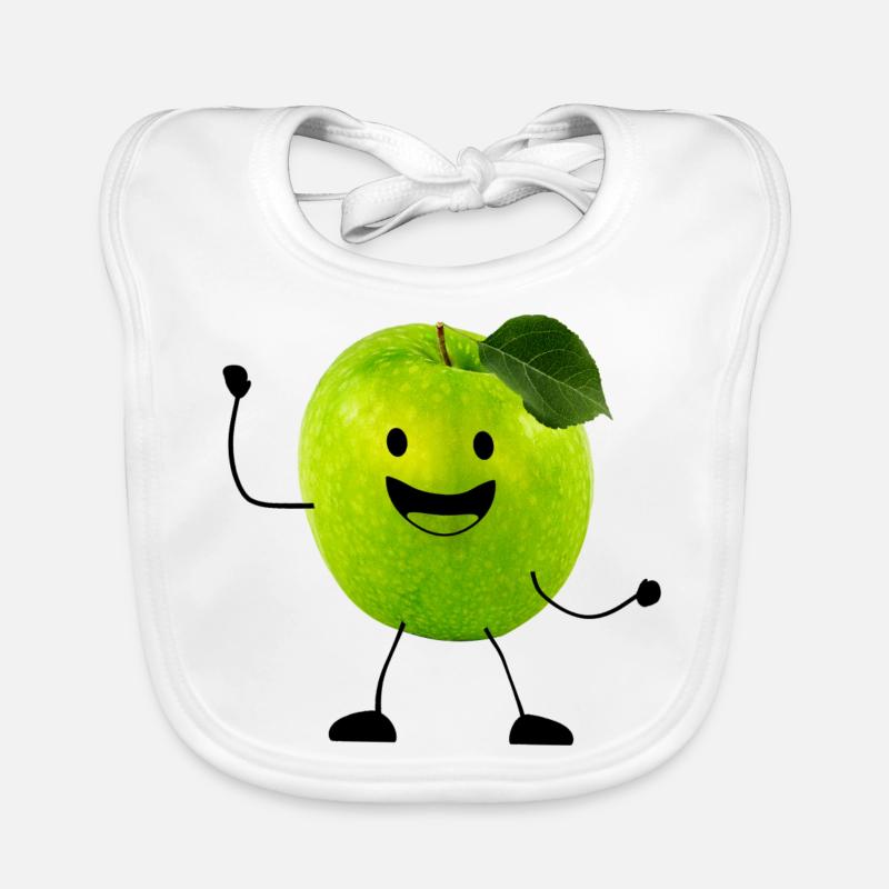 apple with face Organic Baby Bibs