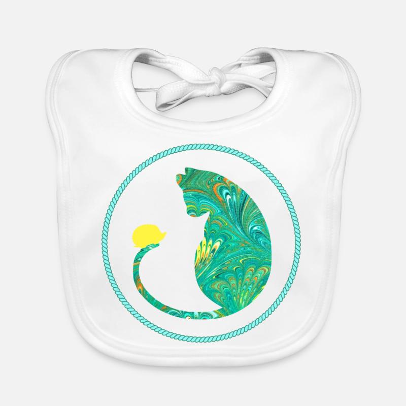 Cat with hedgehog E 71 Organic Baby Bibs