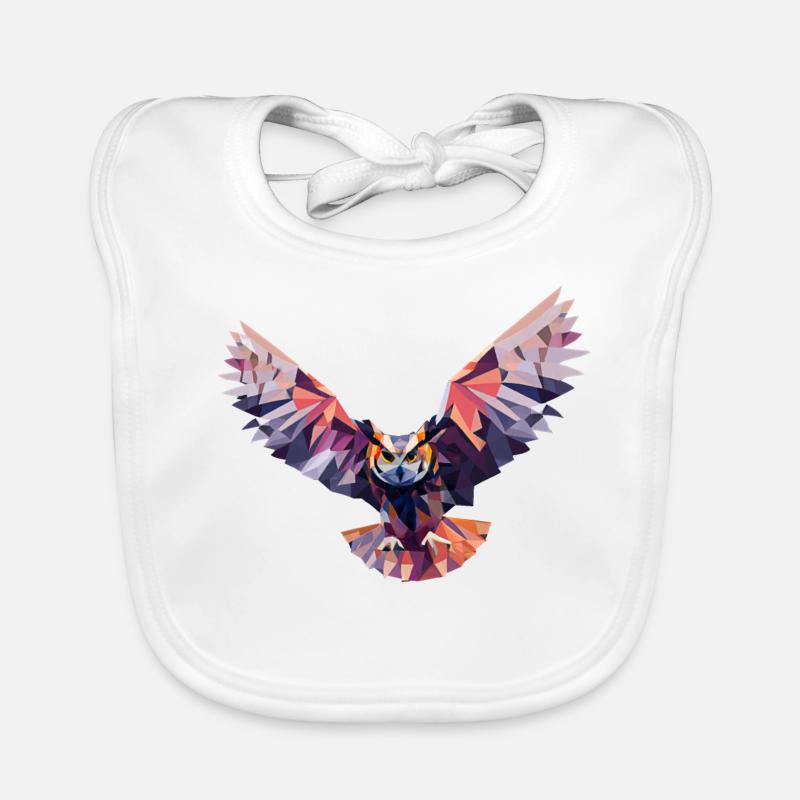 GEOMETRISCHE EULE, ABSTRAKTE EULENKUNST Baby Bio-Lätzchen