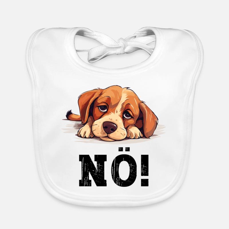 Hund Nö Einfach Nö No Nein Hündchen Lustig Spruch Baby Bio-Lätzchen