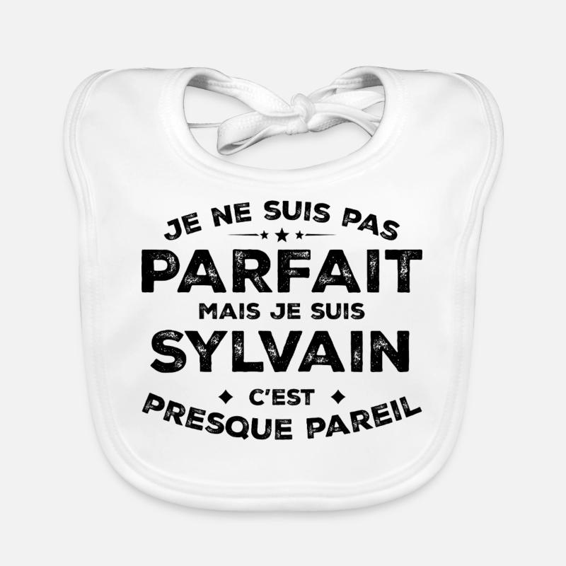 Sylvain A first name, an attitude Sylvain Humour Organic Baby Bibs