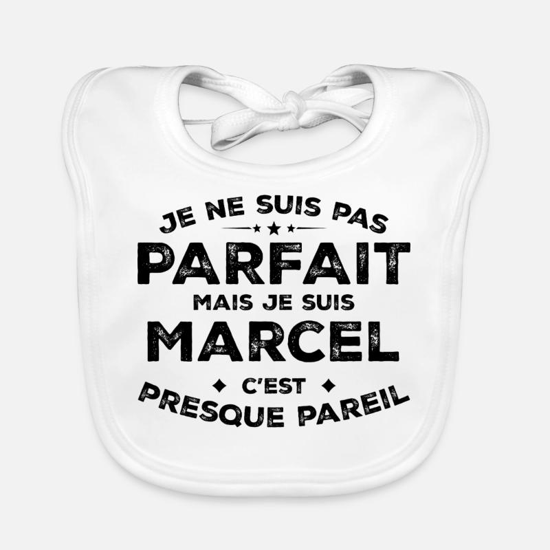 Marcel Ein Vorname, eine Haltung Marcel Humor Baby Bio-Lätzchen