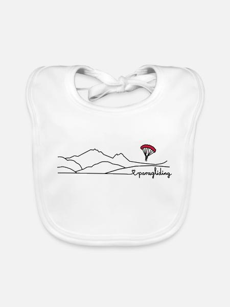 love paragliding (2farbig) - Baby Bio-Lätzchen - Weiß - Vorne