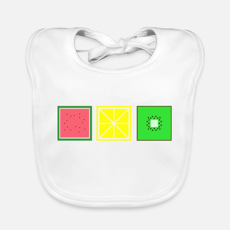 DIGITAL - Pixel FRUIT Melon - Citron - Kiwi Bavoir bio Bébé
