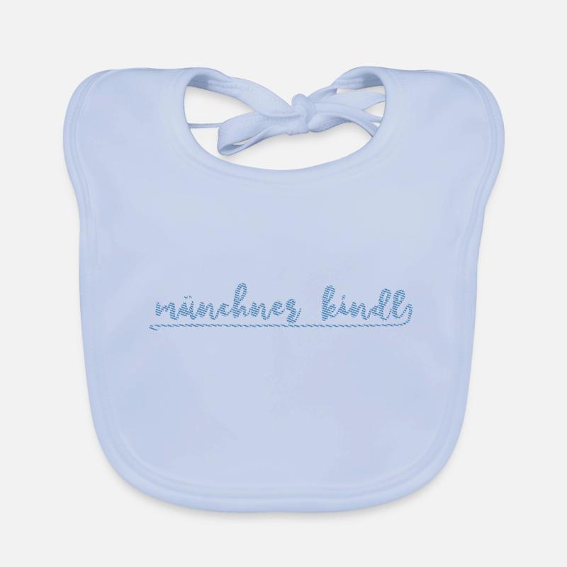 logo Münchner Kindl || blanc Bleu Bavoir bio Bébé