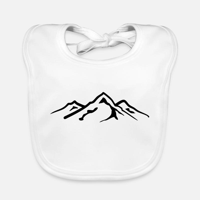 Montagne - Mountain, Mountains - Bavoir bio Bébé - blanc