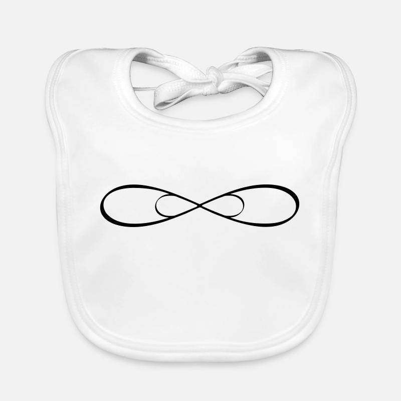 amitié signe infini double Infinity - Bavoir bio Bébé - blanc