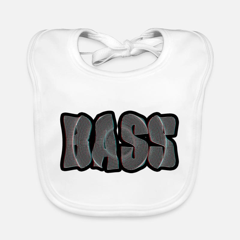 Bass Text 3D Organic Baby Bibs