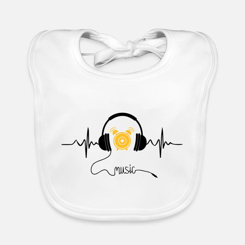 music - Baby Bio-Lätzchen - Weiß
