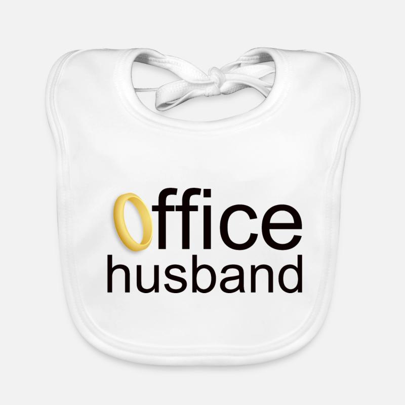 Le mari du travail - Part-time office husband - Bavoir bio Bébé - blanc