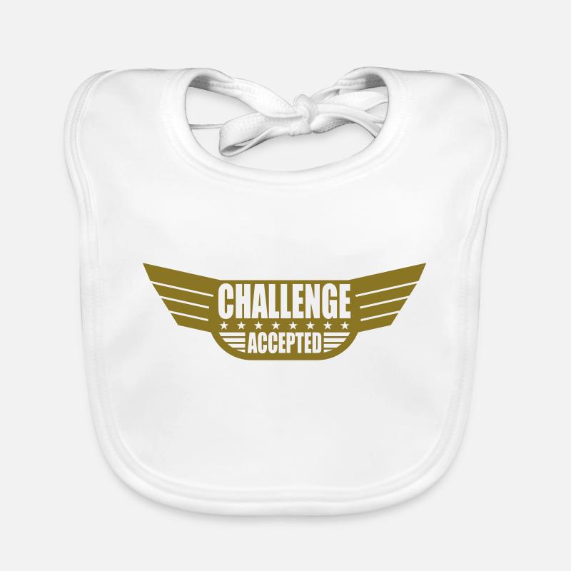 Challenge Accepted Banner Organic Baby Bibs