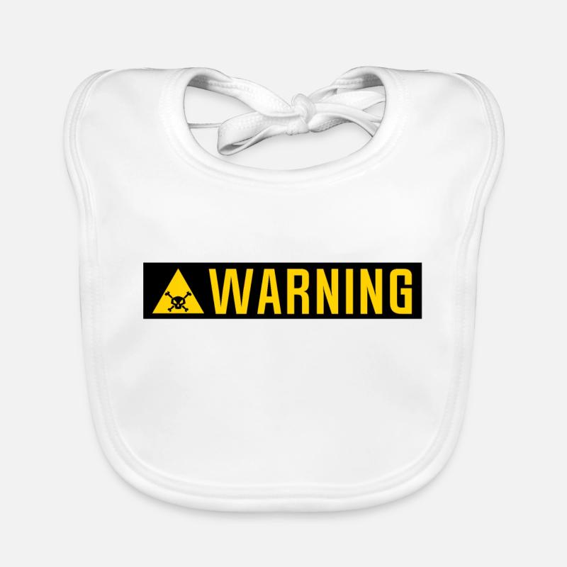 warning panel skull triangle plate Organic Baby Bibs