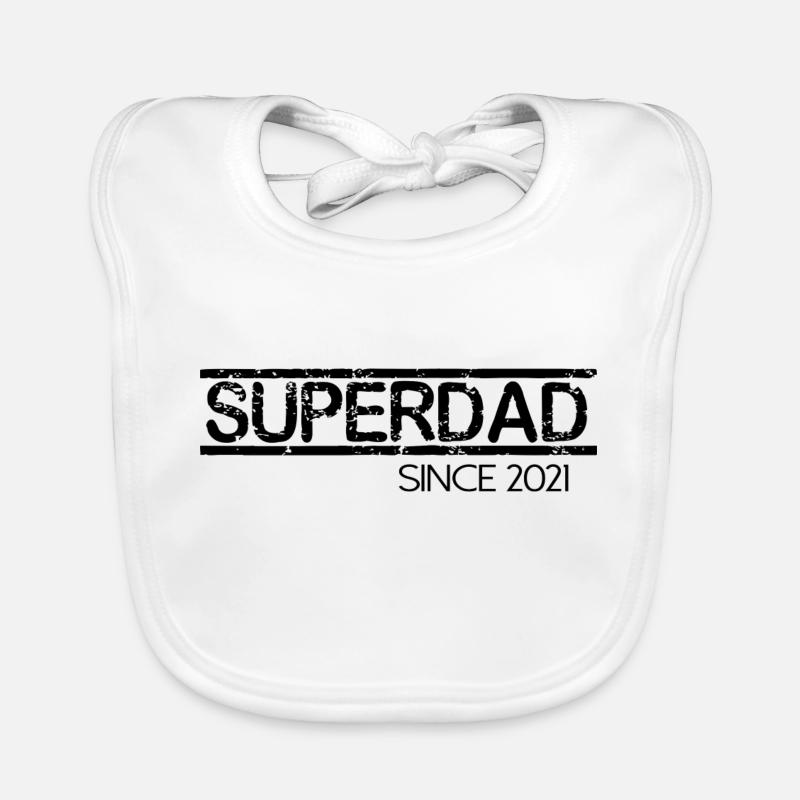 Superdad since 2021 Scripture saying Organic Baby Bibs