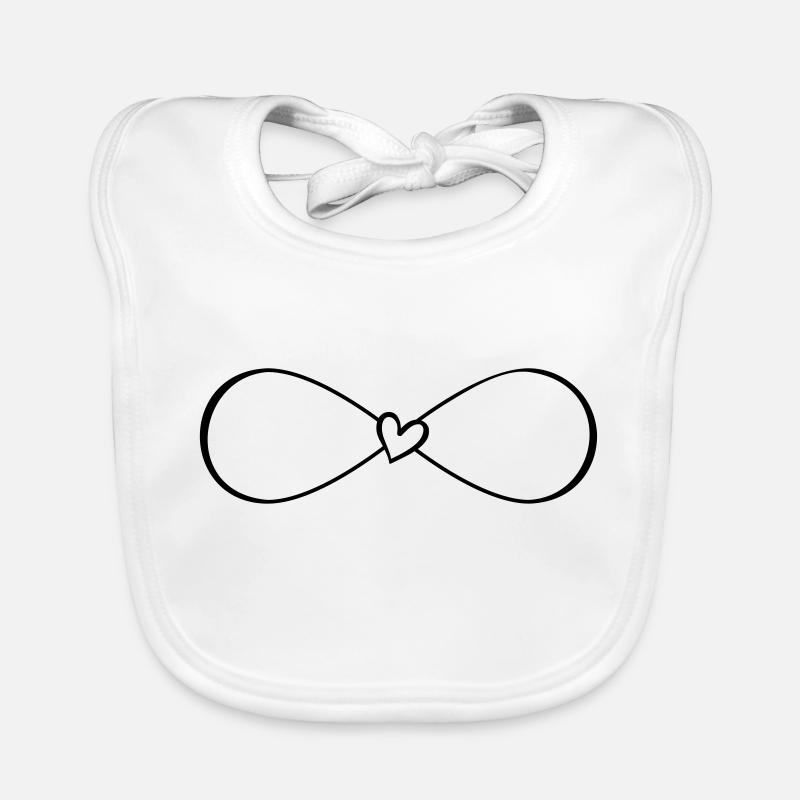 Unendlich Symbol Infinity mit Herz Baby Bio-Lätzchen