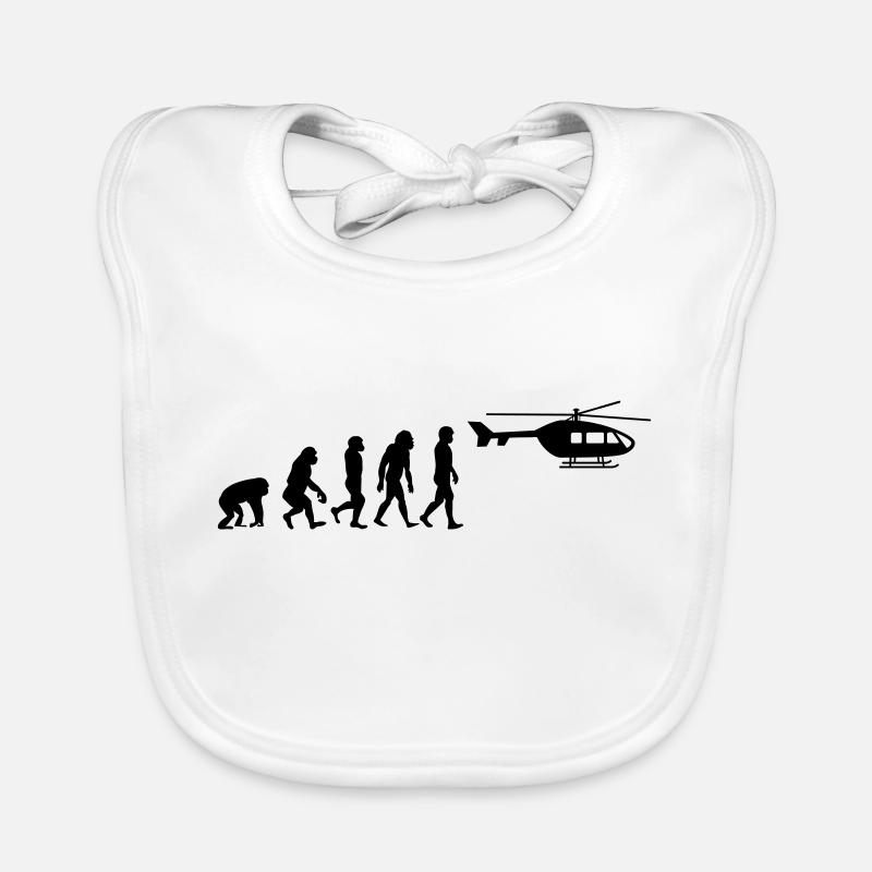 Helicopter Pilot Evolution Stone Age Organic Baby Bibs