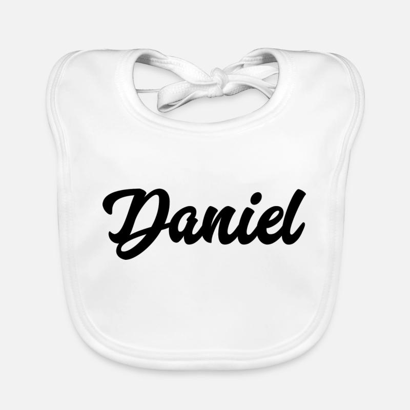 Daniel benutzerdefinierte Text Geburtstagsname Baby Bio-Lätzchen