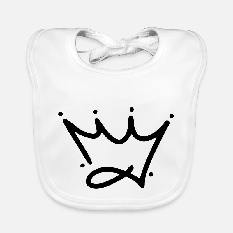 Emoji crown crowns sketch black Organic Baby Bibs