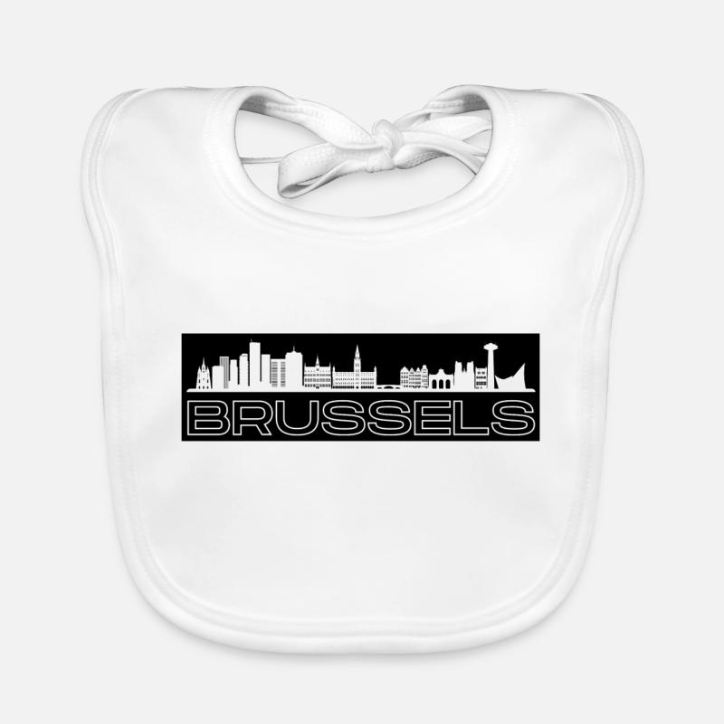 Brussels - with skyline Organic Baby Bibs