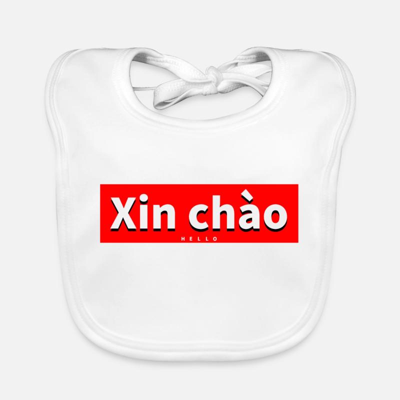 Vietnamien - Bavoir bio Bébé - blanc