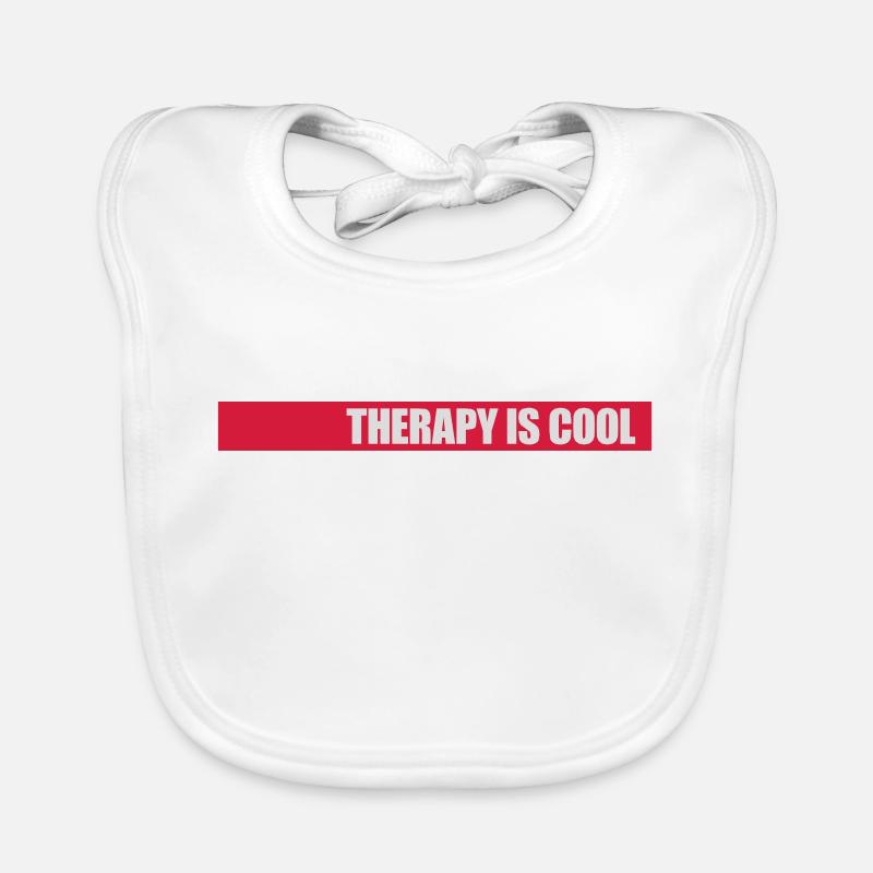 therapy is cool Quote Organic Baby Bibs