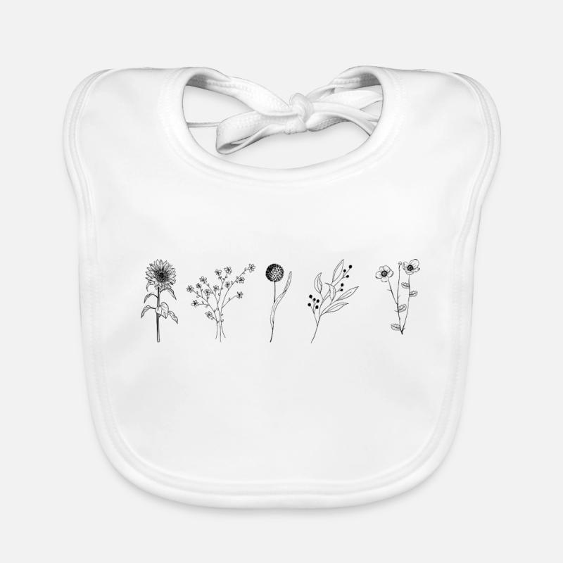 Minimalist flower Organic Baby Bibs