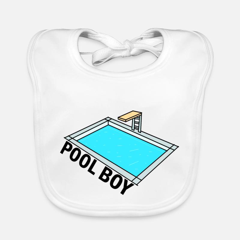 Pool Boy - Pool Junge - Design Baby Bio-Lätzchen