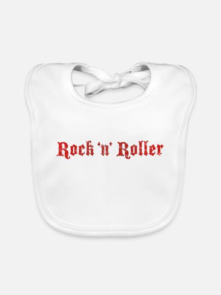 Rock n Roller Distressed - Organic Baby Bibs - white - Front